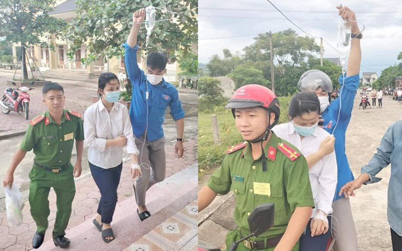 Hình ảnh sĩ tử đầy nghị lực trong ngày thi đầu tiên: Truyền nước biển vẫn quyết tâm đến làm bài