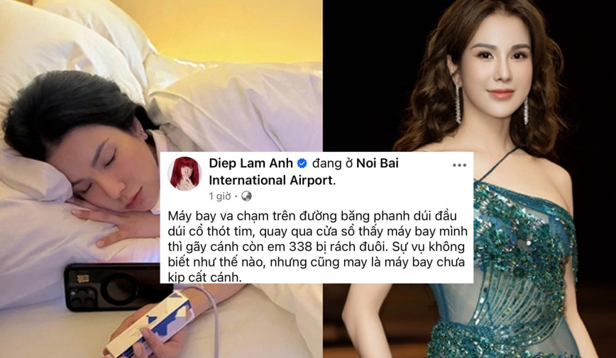 Diệp Lâm Anh thót tim chứng kiến cảnh 2 máy bay va quệt tại sân bay Nội Bài