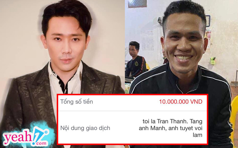 MC Trấn Thành gửi tặng 10 triệu cho anh Nguyễn Ngọc Mạnh, không quan tâm có đỡ trúng bé hay không