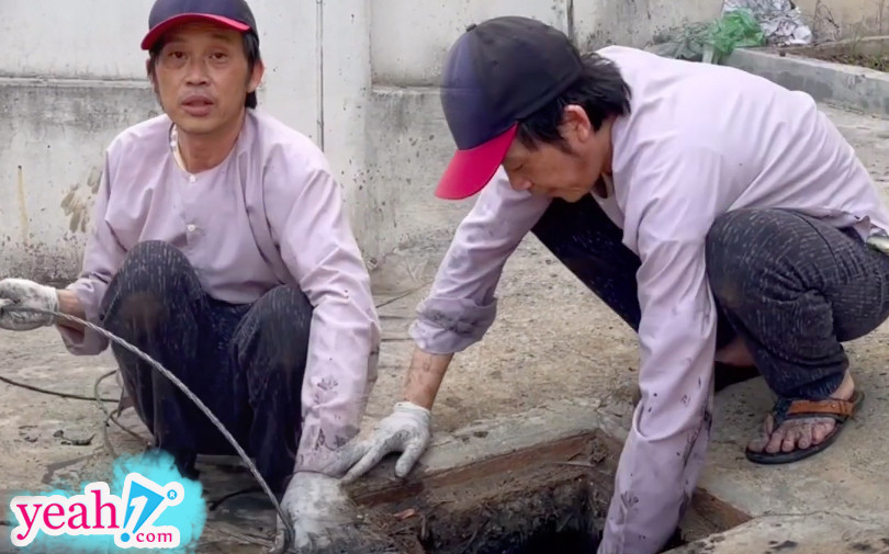 NSUT Hoài Linh xắn tay dọn cống, mong khán giả đừng xót vì người nổi tiếng cũng làm được hết
