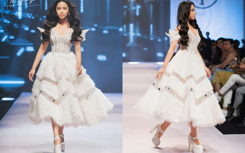 Bella Vũ tự tin toả sáng trên sàn catwalk The Glory của NTK Nguyễn Minh Tuấn