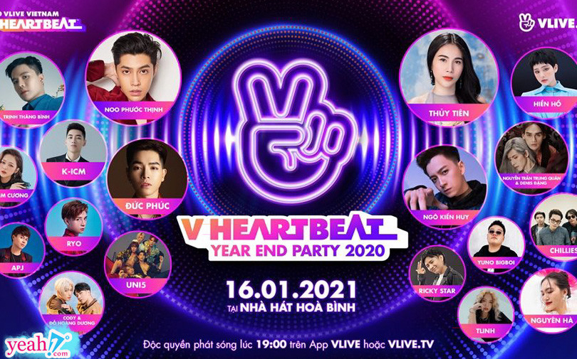 V Heartbeat Year End Party 2020: Choáng ngợp với loạt nghệ sĩ tên tuổi góp mặt, nhiều hoạt động giao lưu hấp dẫn