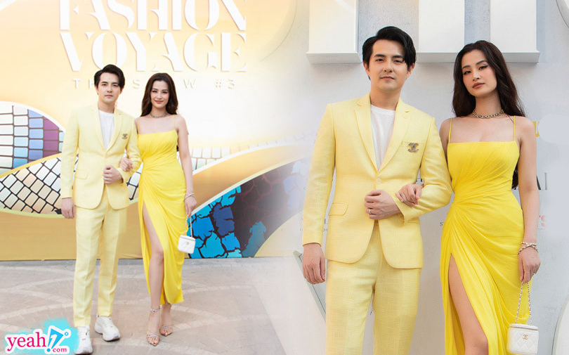'Mẹ bỉm' Đông Nhi trốn con gái, diện váy xẻ ngút ngàn được ông xã tháp tùng dự show thời trang