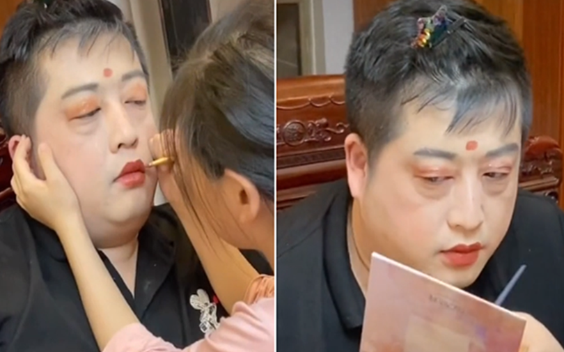 Cưng xỉu hình ảnh ông bố làm mẫu make up cho con gái, '7 phần chiều chuộng, 3 phần bất lực' là đây!