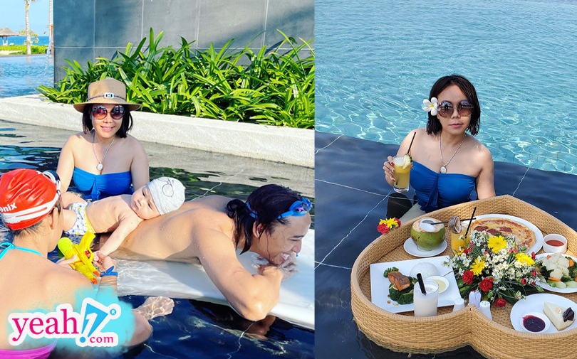 NS Việt Hương hiếm hoi “thả dáng” với đồ bơi đầy quyến rũ ở tuổi 45, hạnh phúc bên chồng và các con