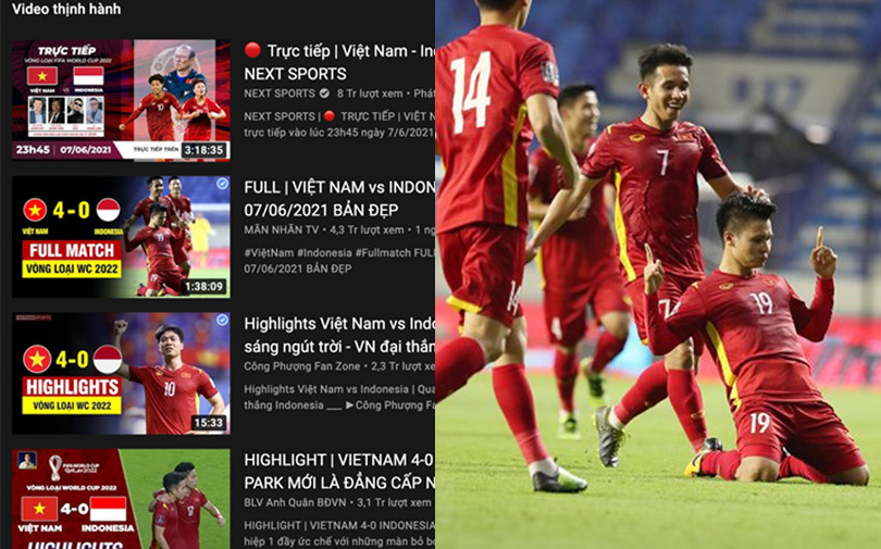 Choáng ngợp với loạt video bóng đá “on top” BXH Trending Việt Nam, “drama” hay âm nhạc đều bị cho “bay màu”