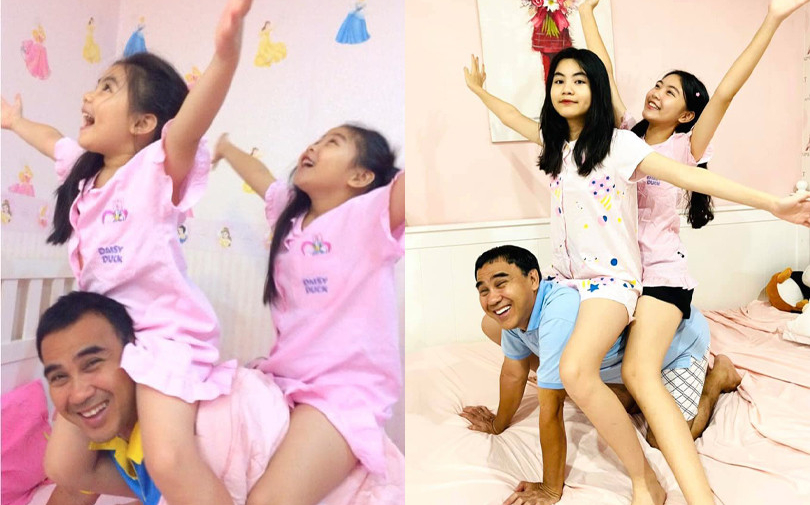 Quyền Linh đăng ảnh “ngày ấy - bây giờ” cùng con gái: “Ba không đủ sức khoẻ nhưng vẫn dìu dắt 2 con trưởng thành”