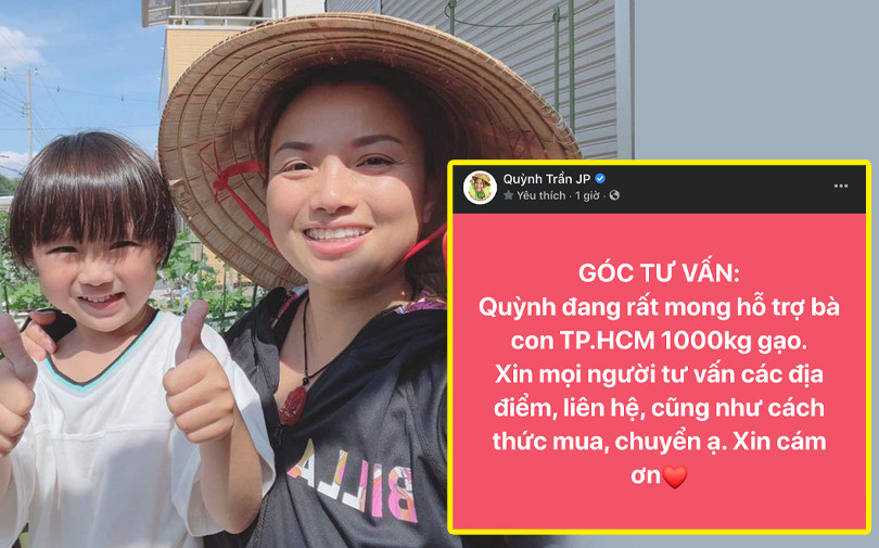 Quỳnh Trần JP xin tư vấn để hỗ trợ 1000 kg gạo cho bà con vùng dịch ở TP.HCM