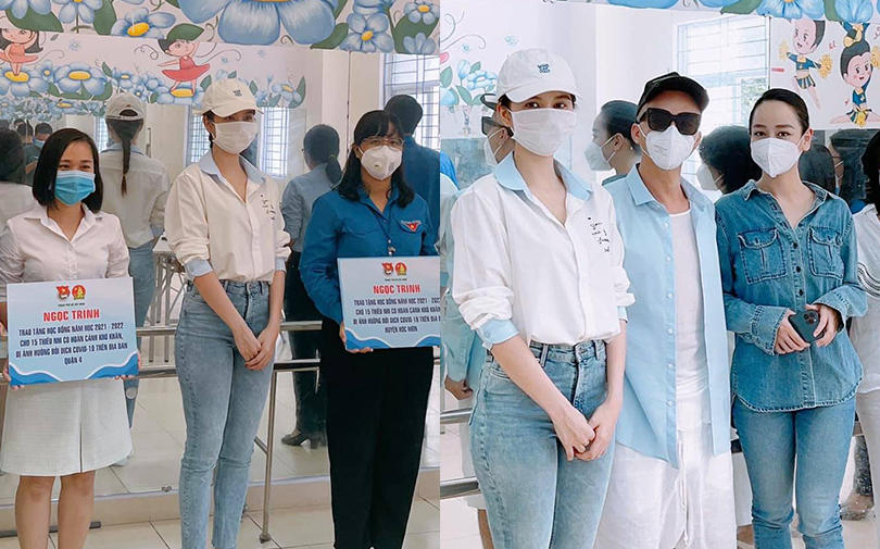Ngọc Trinh trao tặng hơn 70 suất học bổng năm học mới cho trẻ em mồ côi vì dịch bệnh