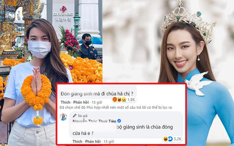 Bị bắt bẻ Giáng sinh nhưng đi chùa, Nguyễn Thúc Thùy Tiên đáp trả đúng chuẩn Hoa hậu 'hòa bình'