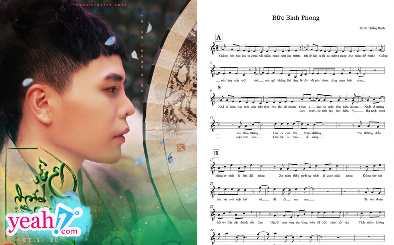 'Bức Bình Phong' bị vướng nghi vấn “copy” nhạc Jay Chou, Trịnh Thăng Bình đăng văn bản nhạc chứng minh sự khác nhau''