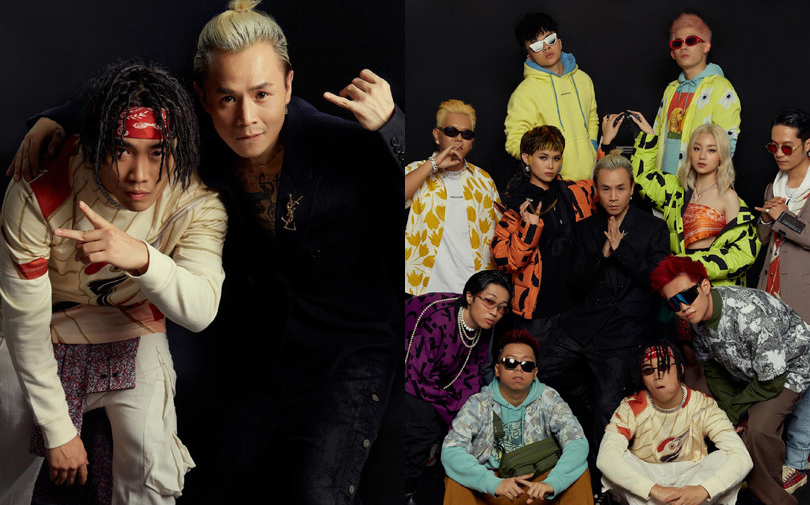 Rhymastic và Binz tung bộ ảnh full team Rap Việt lên mạng xã hội.