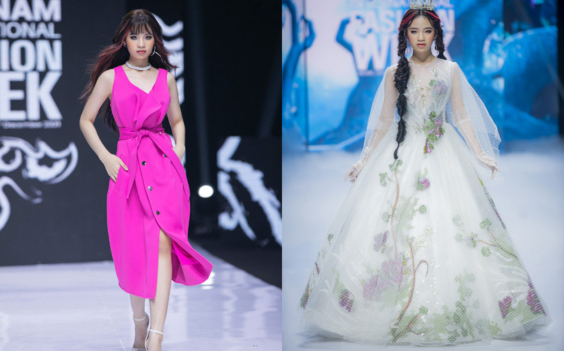 Mẫu nhí 12 tuổi Bảo Hà đầy bản lĩnh khi catwalk cực “bén” trên sàn runway cùng nhiều “chị đại” trong làng mẫu