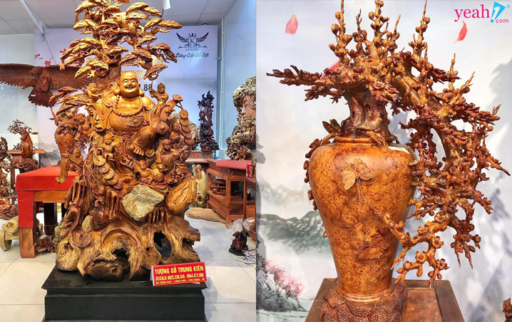 Sự đa dạng về nghệ thuật và ý nghĩa của sản phẩm mang lại tại tượng gỗ Trung Kiên