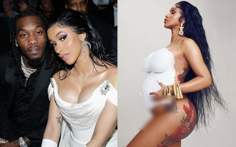 Cardi B đang mang thai con thứ hai, bức ảnh 'trần như nhộng' khoe bụng bầu gây bão MXH