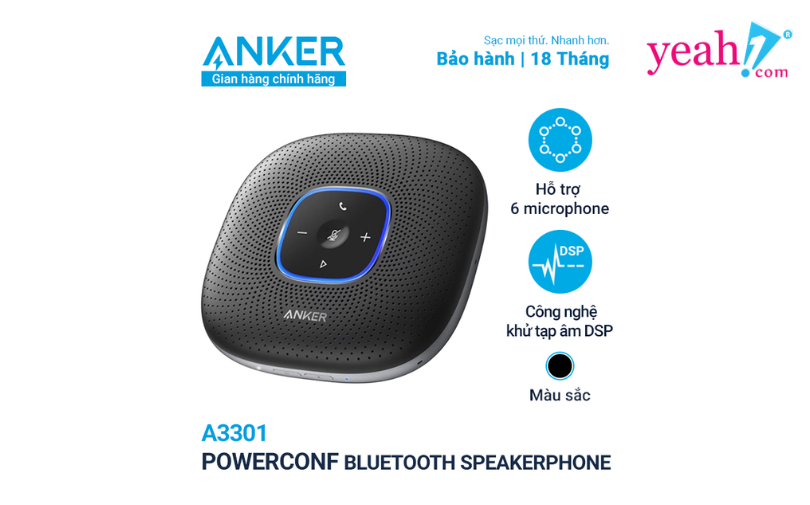 Bluetooth Anker PowerConf – Loa ngoài nhỏ gọn dùng cho các cuộc họp hội nghị cung cấp chất lượng âm thanh tuyệt vời