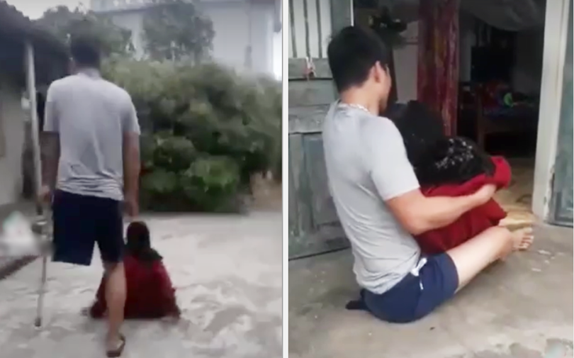 Xúc động hình ảnh chàng trai một chân bế mẹ, hàng ngày gội đầu cho mẹ già khiến CĐM rơi nước mắt