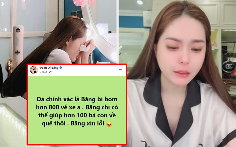 Đoàn Di Băng bị 'bom' 800 vé khi làm từ thiện 1000 vé xe về quê 0 đồng