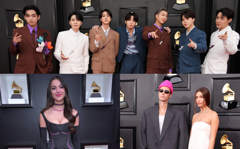 Thảm đỏ Grammy 2022: BTS lịch lãm, Olivia Rodrigo - Billie Eilish trái ngược phong cách