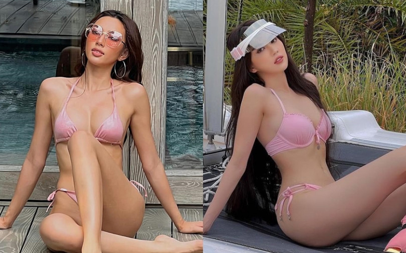 Khi Thùy Tiên - Ngọc Trinh cùng khoe ảnh diện bikini ngập sắc hồng: Danh xưng 'nữ hoàng nội y' có lung lay?