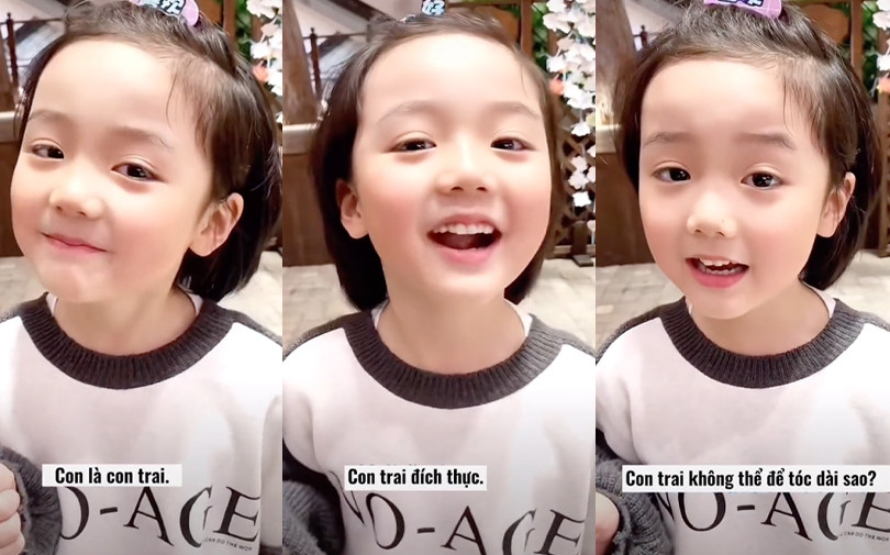 Cậu bé ngô nghê trả lời 'đốn tim' netizzen: 'Cháu là con trai nhưng thích để tóc dài không được sao?'