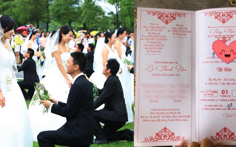 3 chú rể đám cưới với 3 chị em gái cùng lúc, CĐM hỏi: “Ăn 1 mâm mà đi gấp 3 lần tiền?”