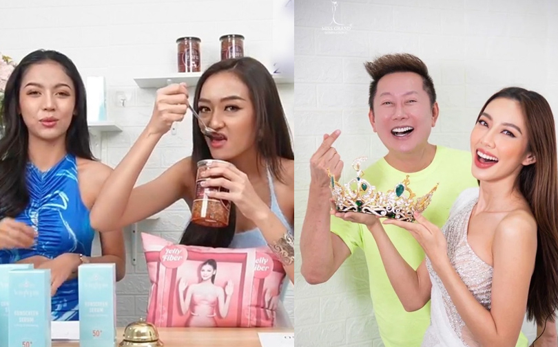 Á hậu 5 Cambodia phải livestream bán khô gà trong hoạt động đầu tiên trong nhiệm kì, netizen thở phào: 'May cho Thùy Tiên'