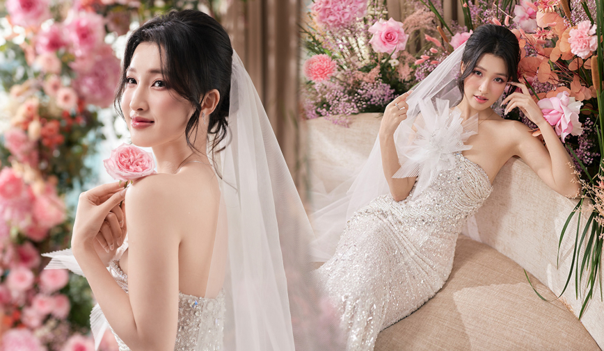 Lộ ảnh mặc áo cưới của Á hậu Phương Nhi, visual 'thần tiên tỷ tỷ' hút hồn