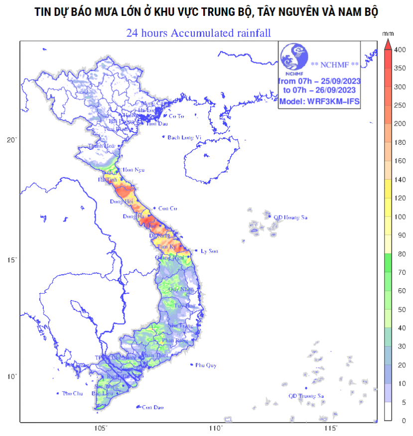 Dự báo vùng nguy hiểm của áp thấp nhiệt đới hướng vào khu vực Đà Nẵng - Quảng Ngãi, Trung Bộ mưa rất to - ảnh 2