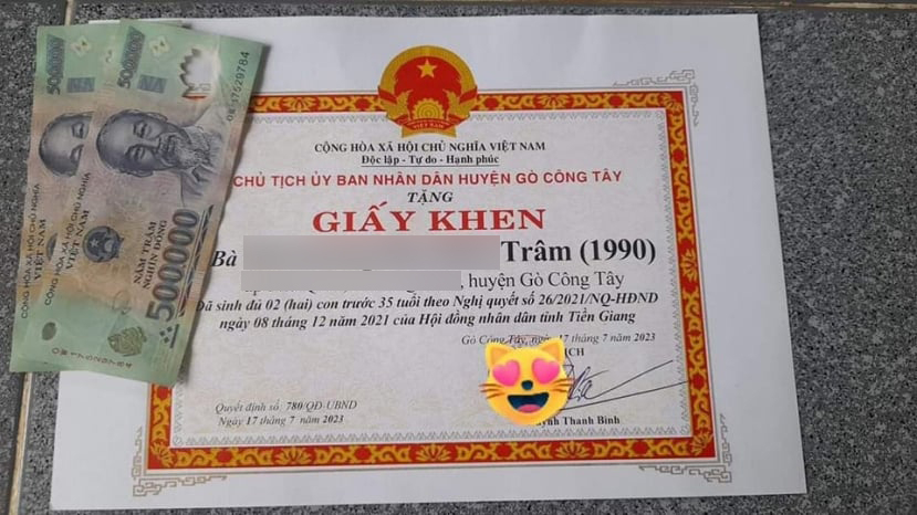 Sự thật việc tỉnh tặng giấy khen và 1 triệu đồng cho phụ nữ sinh đủ 2 con dưới 35 tuổi? - ảnh 1