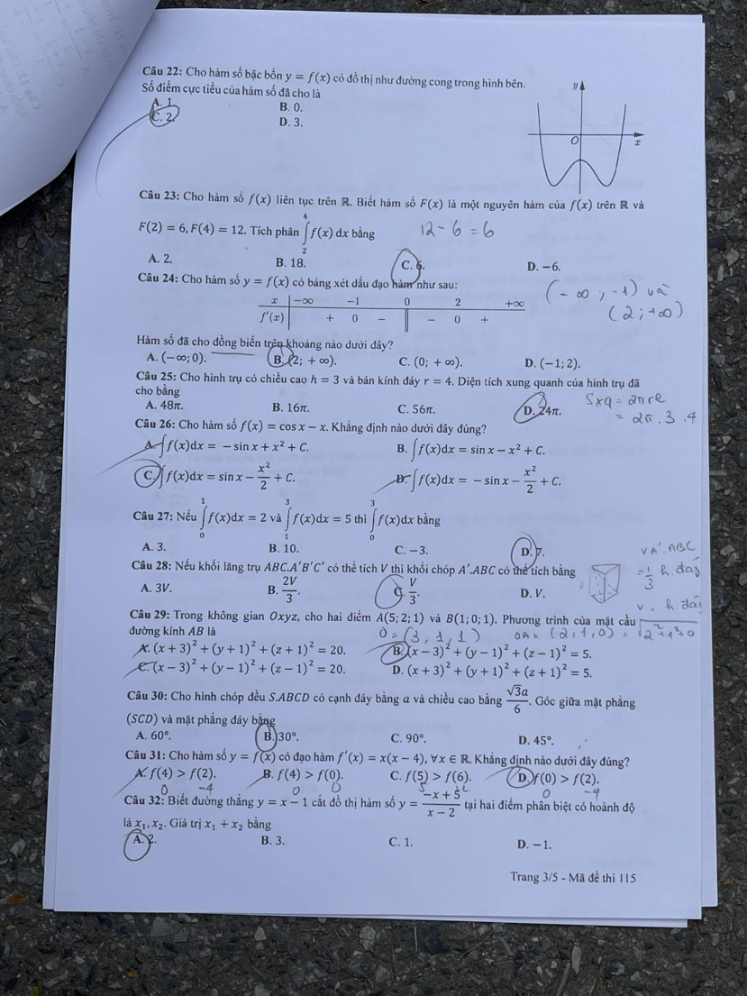 Gợi ý đáp án 24 mã đề thi tốt nghiệp THPT môn Toán 2023 - ảnh 14