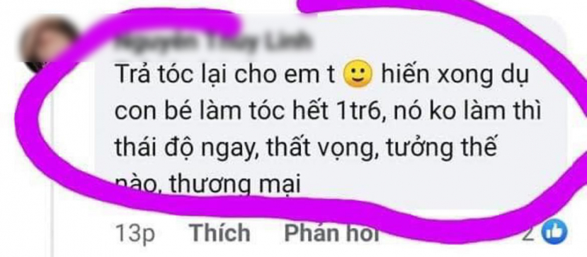 Những bình luận kể lại người thân từng bị salon tóc dụ dỗ làm tóc đắt tiền khi đến hiến tóc